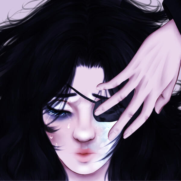 Snowflakes over her lashes